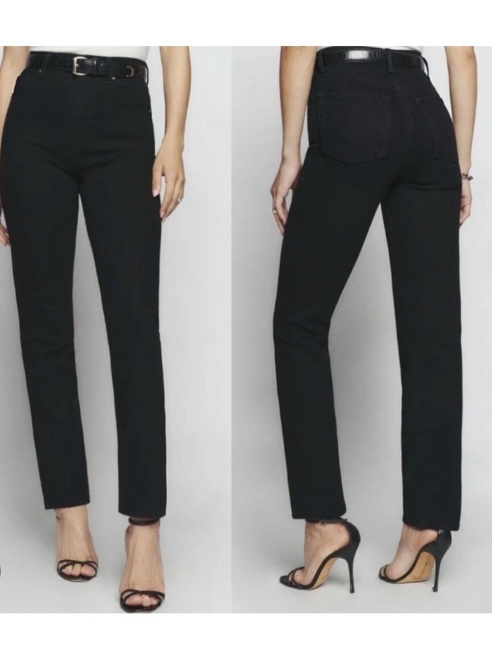 Reformation Jeans Liza Ultra High Rise Straight Jeans in Black Size 29